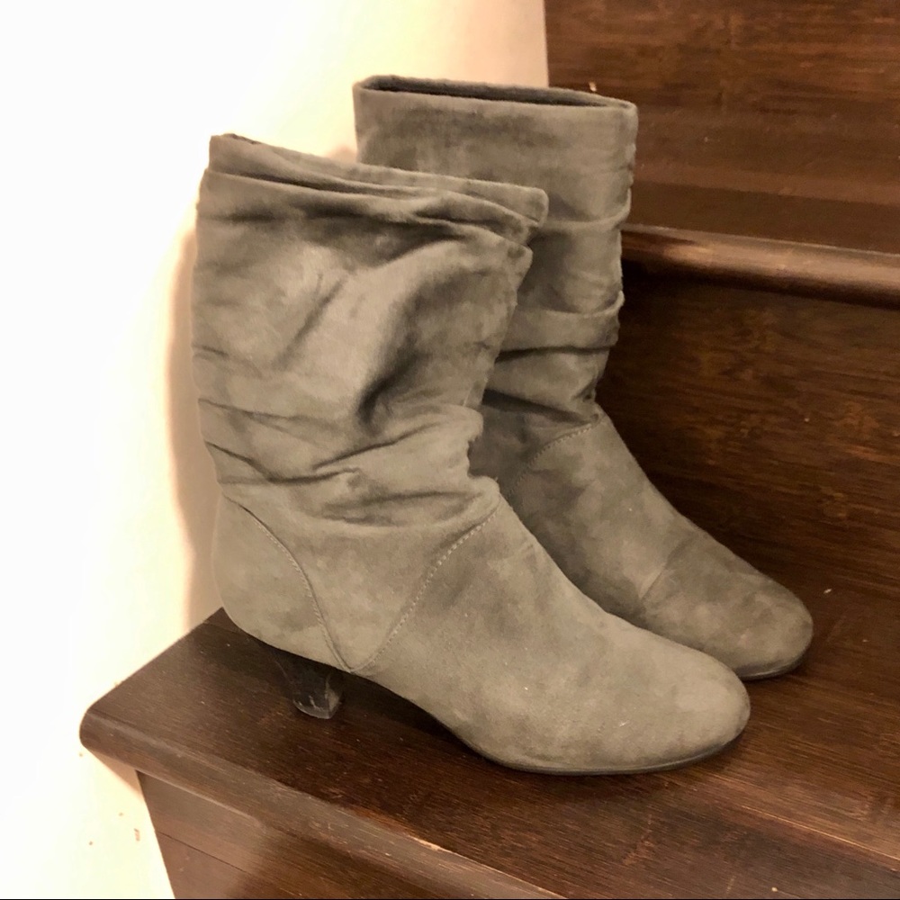 Aerosoles Gray Suede Mid-calf Slouch Boots, Size 7 - Picture 8 of 12